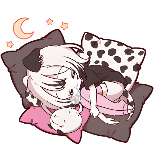 😴 Стикер «Далматинская тян Dalmatian chan» для Telegram