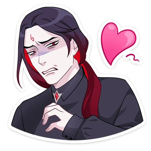 🥰 Стикер «Тёмный Инь» для Telegram