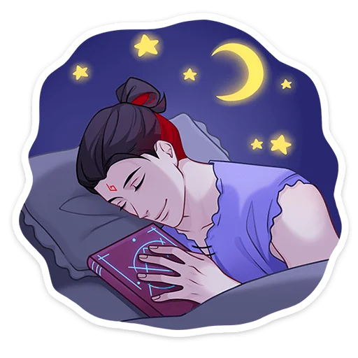 😴 Стикер «Тёмный Инь» для Telegram