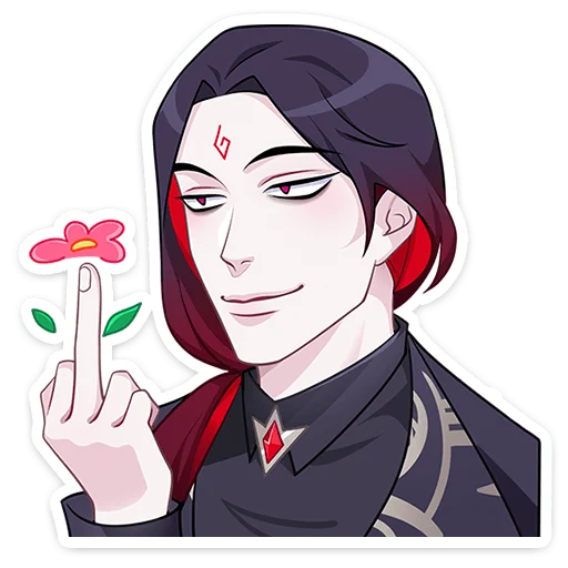 🖕 Стикер «Тёмный Инь» для Telegram
