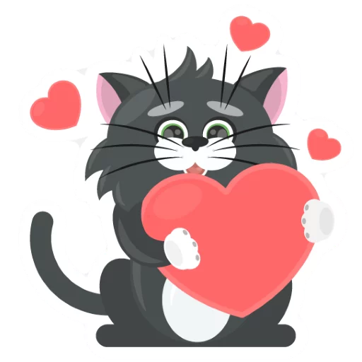 Стикерпак Dark Cat для Telegram