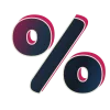 🤩 Эмодзи «Темный шрифт с розовой обводкой» для Telegram