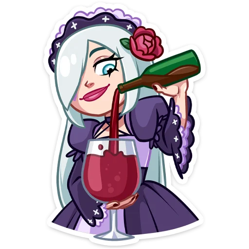 🍷 Стикер «Тёмная Леди» для Telegram