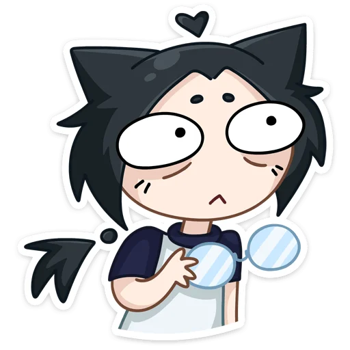 😐 Стикер «Темная Милшу - стиль на Милшу в черном цвете» для Telegram