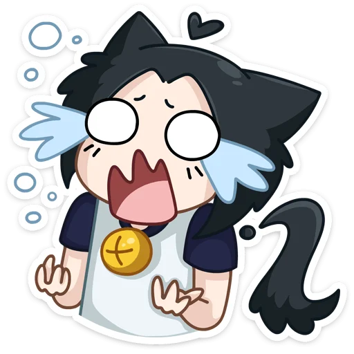 😭 Стикер «Темная Милшу - стиль на Милшу в черном цвете» для Telegram