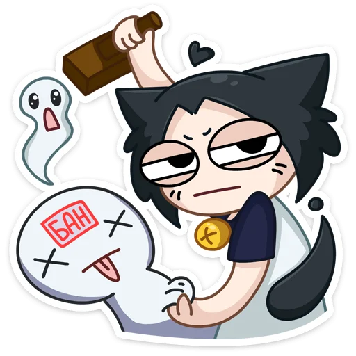 😵 Стикер «Темная Милшу - стиль на Милшу в черном цвете» для Telegram
