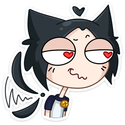 😍 Стикер «Темная Милшу - стиль на Милшу в черном цвете» для Telegram