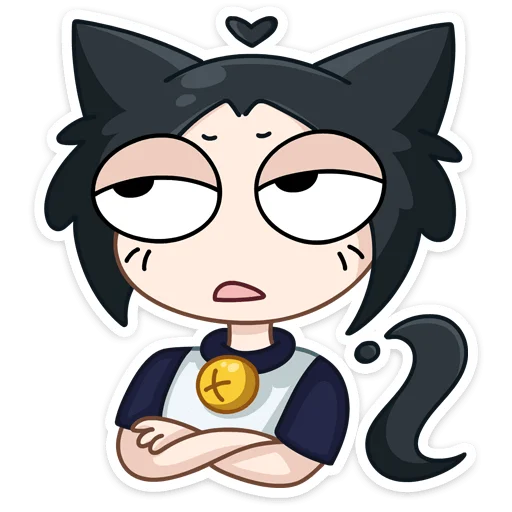😒 Стикер «Темная Милшу - стиль на Милшу в черном цвете» для Telegram