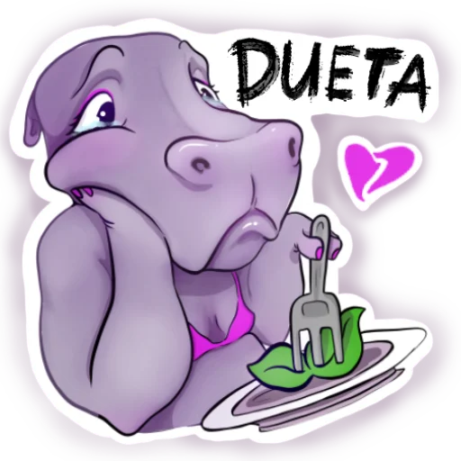 😒 Стикер «Darling Hippo» для Telegram