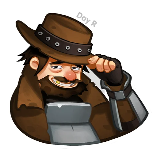 🤠 Стикер «Day R survival rus» для Telegram