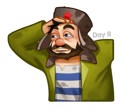 😓 Стикер «Day R survival rus» для Telegram