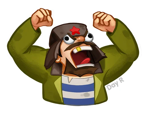 😡 Стикер «Day R survival rus» для Telegram