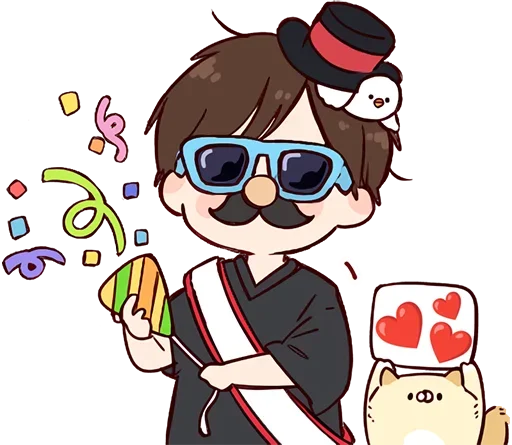 🥳 Стикер «Дэйс-кун» для Telegram