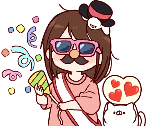 🥳 Стикер «Дэйс–тян» для Telegram