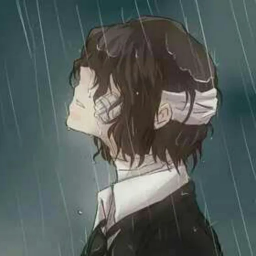 🌧 Стикер «Dazai from anime "Bungo Stray Dogs"» для Telegram