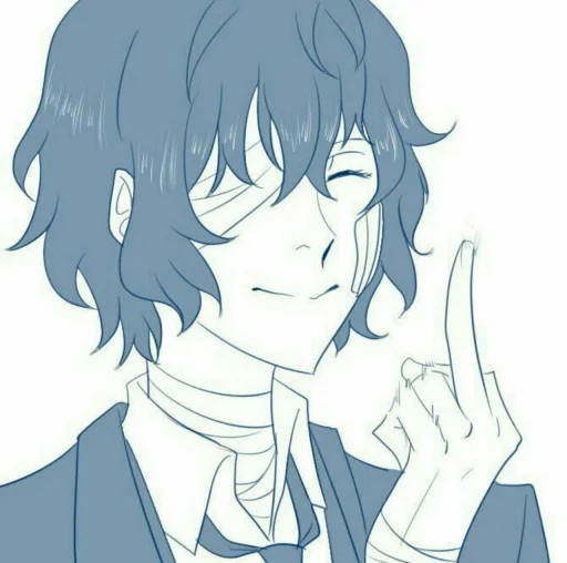 🖕 Стикер «Dazai from anime "Bungo Stray Dogs"» для Telegram