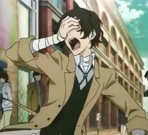😱 Стикер «Dazai from anime "Bungo Stray Dogs"» для Telegram