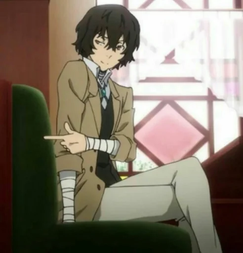 👈 Стикер «Dazai from anime "Bungo Stray Dogs"» для Telegram