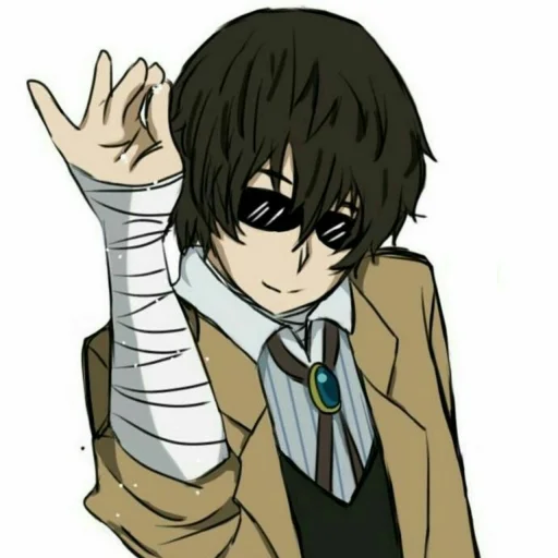 😎 Стикер «Dazai from anime "Bungo Stray Dogs"» для Telegram
