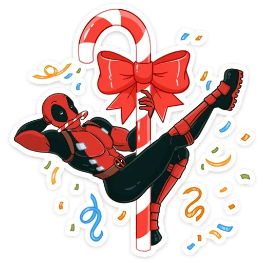 Стикерпак Дэдпул и Новый год для Telegram