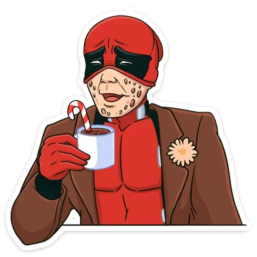 ☕️ Стикер «Дэдпул и Новый год» для Telegram