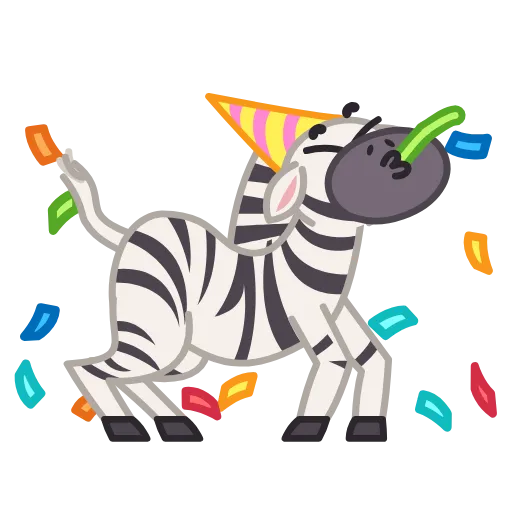 🥳 Стикер «Debra Zebra» для Telegram