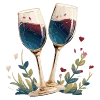 🍷 Эмодзи «Синие буквы, иконки нарисованные нейросетью» для Telegram