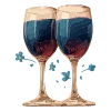 🍷 Эмодзи «Синие буквы, иконки нарисованные нейросетью» для Telegram