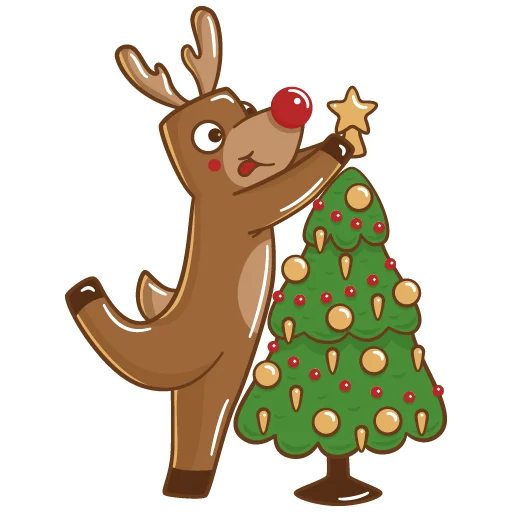 🎄 Стикер «Олень Хеппи» для Telegram