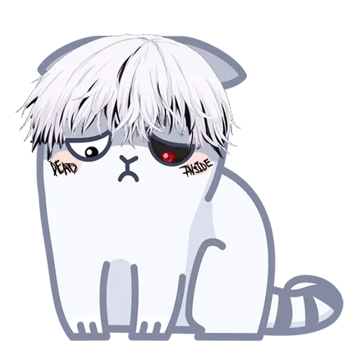 😔 Стикер «DEAD INSIDE PERSIK (GREY ED)» для Telegram