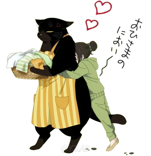 🫂 Стикер «Dekiru Neko wa Kyou mo Yuutsu» для Telegram