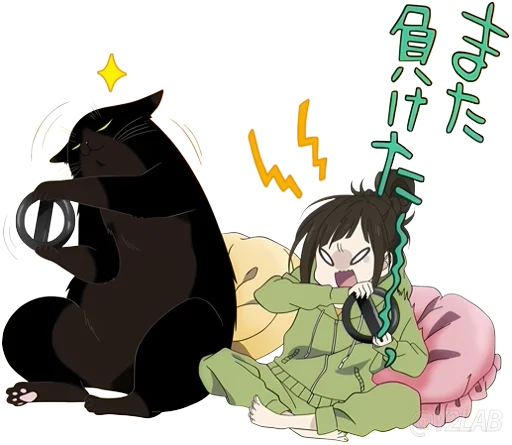 🎮 Стикер «Dekiru Neko wa Kyou mo Yuutsu» для Telegram