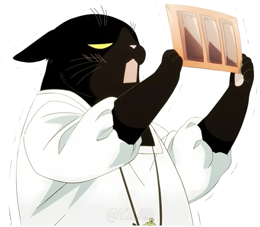 🐟 Стикер «Dekiru Neko wa Kyou mo Yuutsu» для Telegram