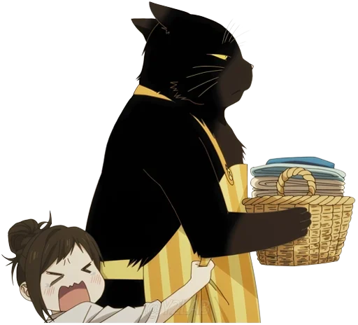 🧺 Стикер «Dekiru Neko wa Kyou mo Yuutsu» для Telegram