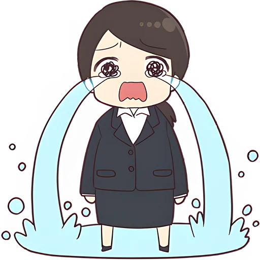 😭 Стикер «Деловая-тян» для Telegram