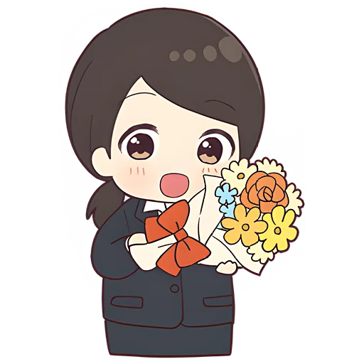 💐 Стикер «Деловая-тян» для Telegram