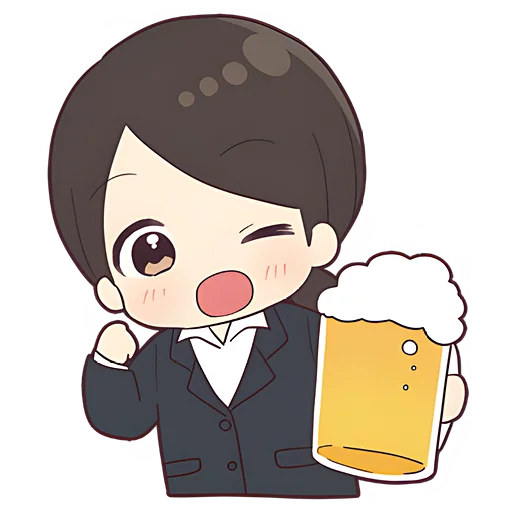 🍺 Стикер «Деловая-тян» для Telegram