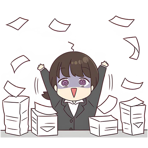 🥳 Стикер «Деловая-тян 2» для Telegram