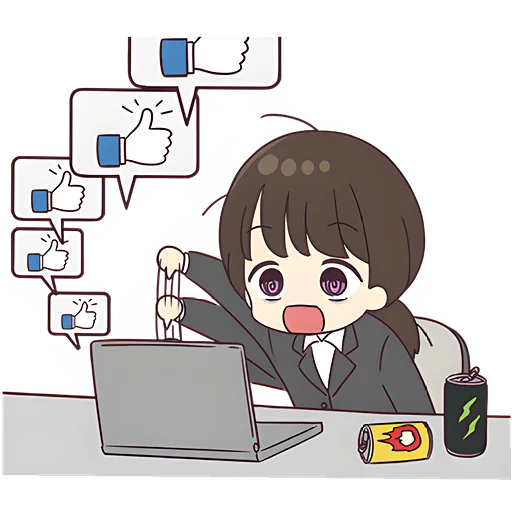 👍 Стикер «Деловая-тян 2» для Telegram