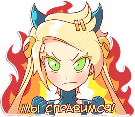 👊 Стикер «Демон-тян» для Telegram