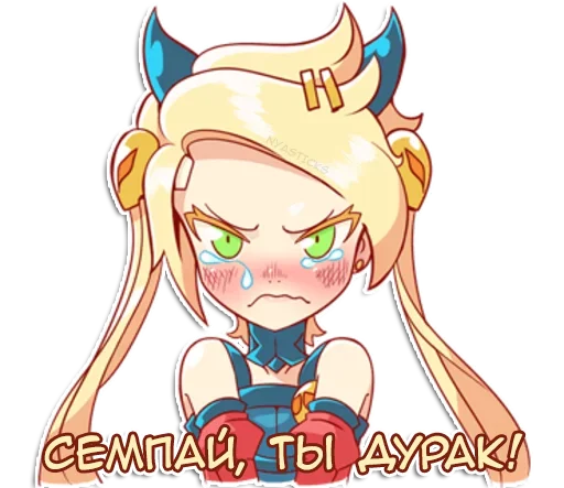 👿 Стикер «Демон-тян» для Telegram