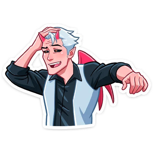 😬 Стикер «Поставляется как стиль к набору -> [Дьявол и Дьяволица]» для Telegram