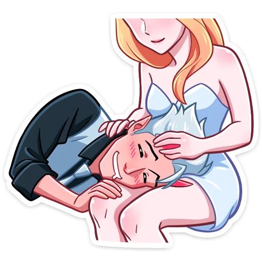 😴 Стикер «Поставляется как стиль к набору -> [Дьявол и Дьяволица]» для Telegram