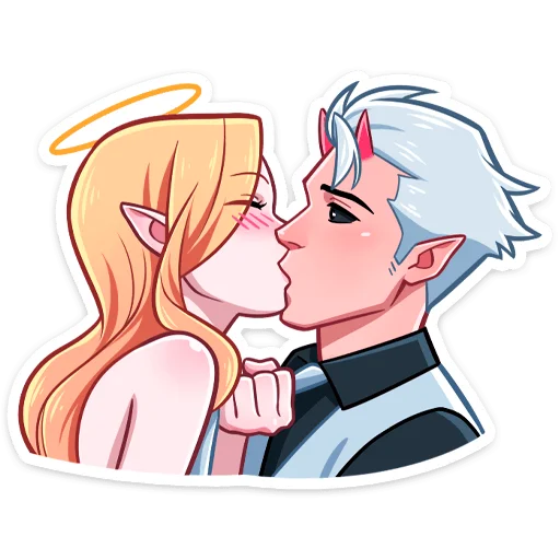 💋 Стикер «Поставляется как стиль к набору -> [Дьявол и Дьяволица]» для Telegram