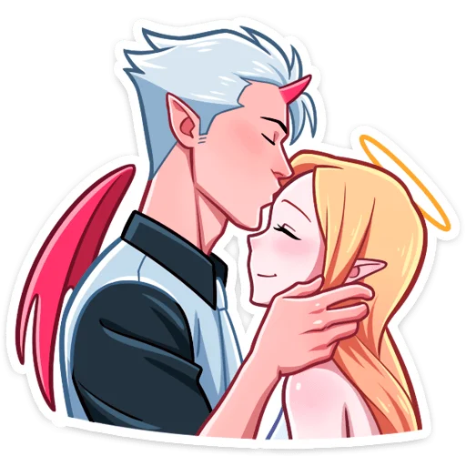 😘 Стикер «Поставляется как стиль к набору -> [Дьявол и Дьяволица]» для Telegram