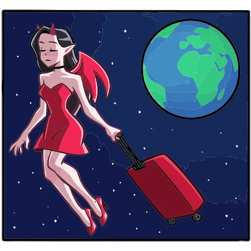 🧳 Эмодзи «Дьяволица 2.0» для Telegram