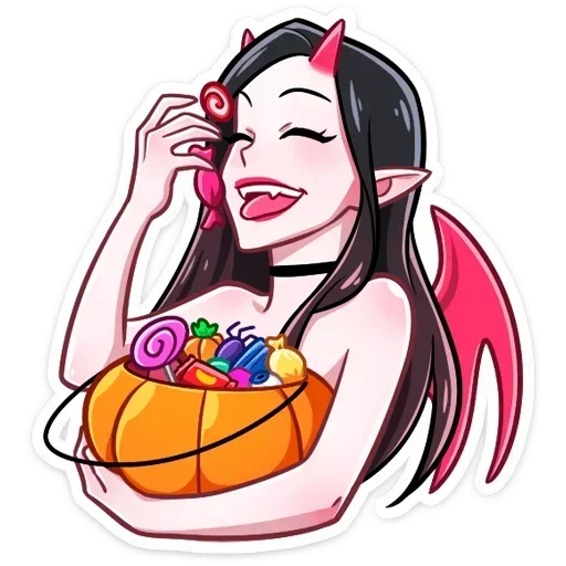 🍭 Стикер «Дьяволица без надписей» для Telegram
