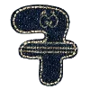 Стикер 34 Denim letters