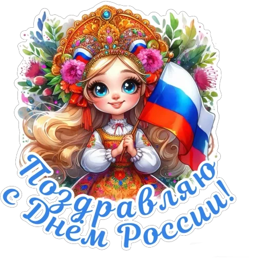 💖 Стикер «День России» для Telegram