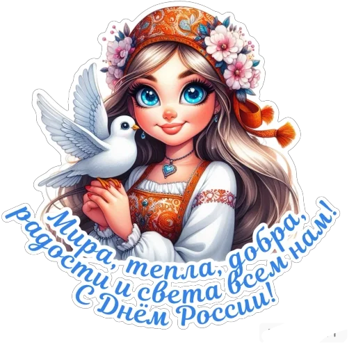 🐦 Стикер «День России» для Telegram